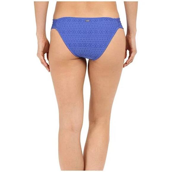 Roxy Paradise Base Girl Bikini Bottom Women’s Large Majorella Blue Crochet - Picture 5 of 7